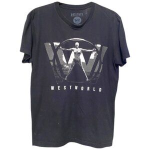 Boxwood Westwood Graphic Blk Short Sleeve T-Shirt with White Design Sz XS #05